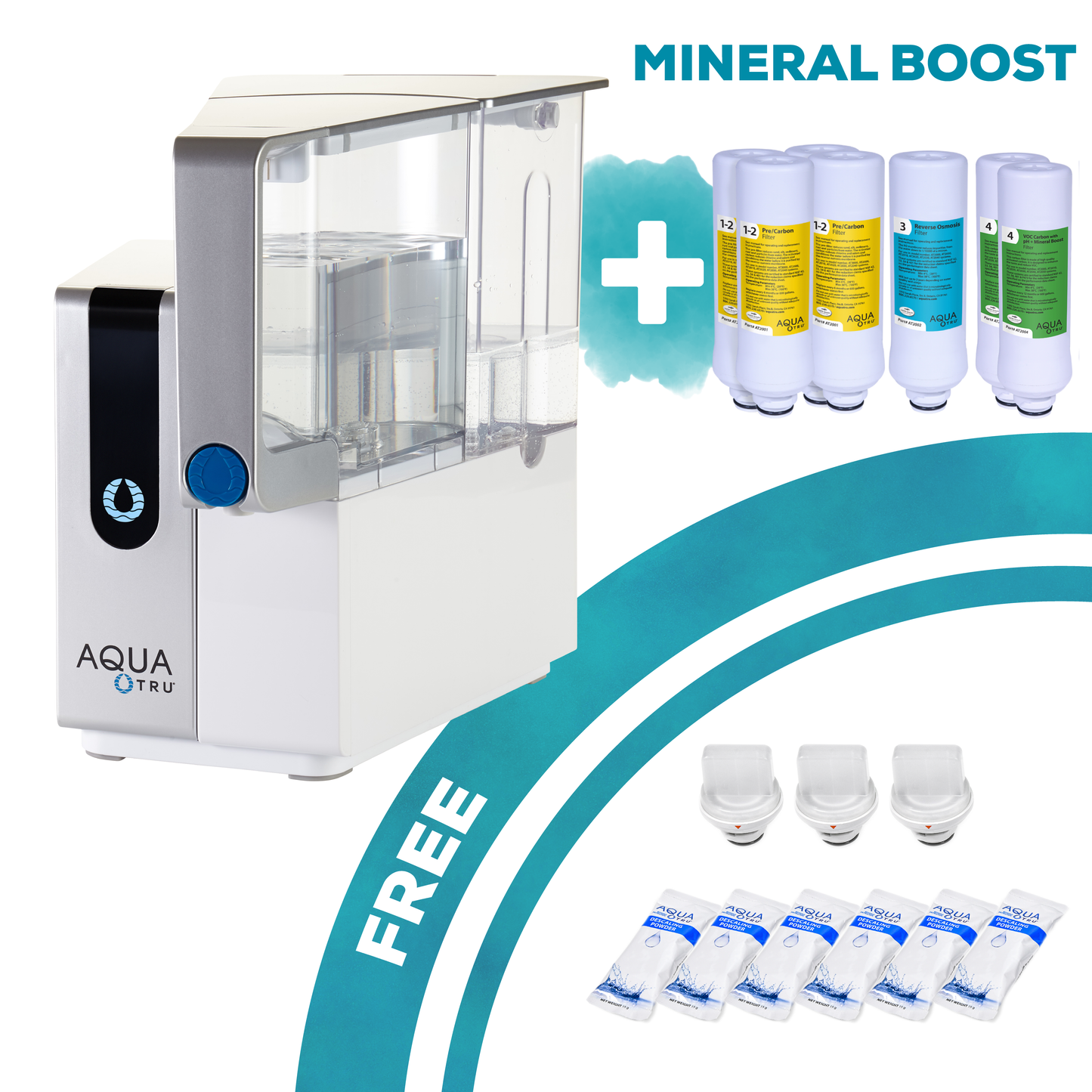 AquaTru Classic Unit + 2 years filters alkaline + free descaling kit