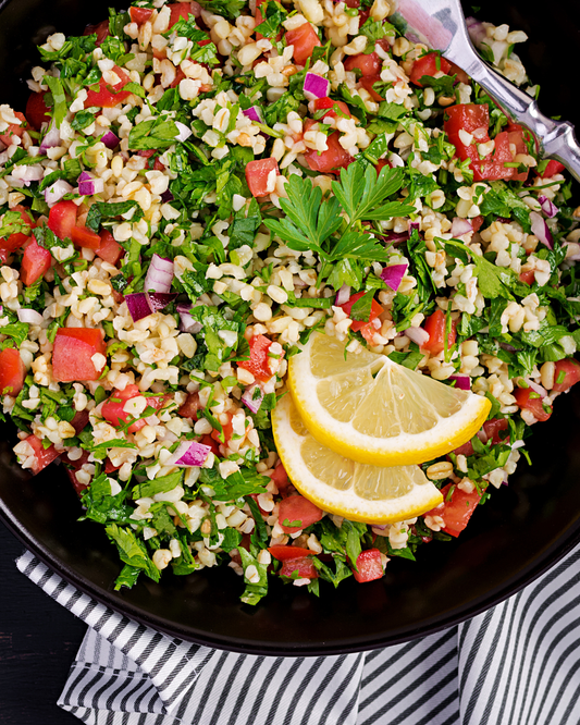 Lemon Herb Chicken with Lentil Tabbouleh