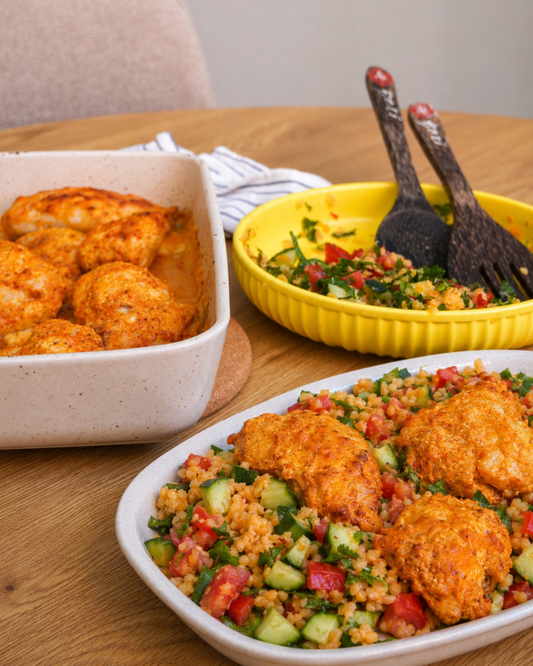 Lemon Herb Chicken with Lentil Tabbouleh